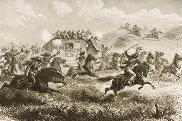 Transport du courrier des États-Unis à travers la Sierra Nevada en 1860, de 